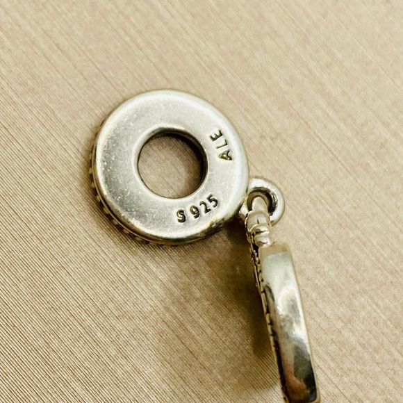 EUC Pandora 791962CZ Sterling Silver Princess Crown Heart Dangle Charm w/ CZ’s - Picture 8 of 9